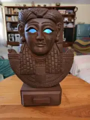 Handcrafted Pharaoh Mummy Statue with Hidden Drawer – Unique Wooden Carving