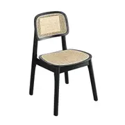 Furb 1PCS Dining Chair Rattan Accent Kitchen Chair Black Home Furniture