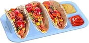Taco Holder | Taco Shell Holder with 3 Dividers | Silicone Reusable Non-Slip Food Dish with 2 Condiment Compartments for Adults Kids
