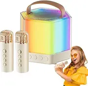 Karaoke Machine for Adults & Kids with 2 Wireless Microphones | Wireless Outdoor Wireless Karaoke Speaker, Segmented Design Entertainment Tool for Outdoor Activities