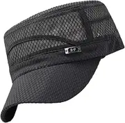 [Generic] Cadet Caps for Men,Sunshade Cadet Cap for Men - Adjustable Mesh Cadet Hat for Men Sunshade Flattop Cap Quick Dry Short Breathable Hat Cadet Cap
