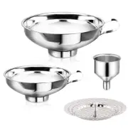 2Pk Stainless Steel Canning Funnel with Strainer for Wide and Regular Mason Jars