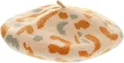 [Yardenfun] 1 PC Autumn Beret Octagonal Hat Retro Hat Warm Cap Fashion Beret Woman Hat Fashion Octagonal Wool Beige