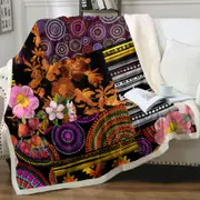 Mandalas and Flowers Dark Messy Design Throw Blanket
