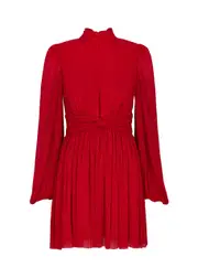 Rebecca Vallance Samantha Metallic Plissé Mini Dress - Red - 6 (UK6 / XS) 6 (UK6 / XS)
