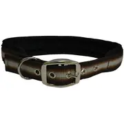Zeez Memory Foam Padded Dog Collar Brown Ribbon 66cm