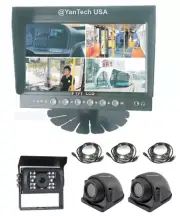 7" QUAD REAR VIEW BACKUP CAMERA SYSTEM + 3 CCD 700TVL INFRARED CAMERAS + CABLES