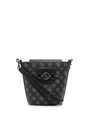 GUESS Women's Coal Multi Hensely Logo Bucket Bag One Size Multicolor
