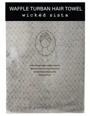 [Wicked Sista] Waffle Turban Hair Towel in Light Grey