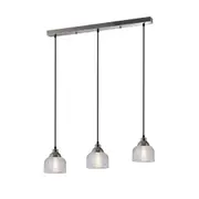 Nirvana 3-Lights Modern Glass Shade Pendant Lamp Light Satin Chrome