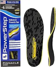 [Powerstep] Insoles, Pinnacle Work, Work Boot Arch Support, Insoles for Standing All Day, Arch Support Orthotic for Men