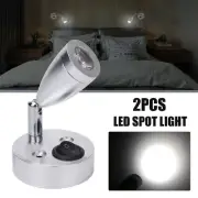 2x LED Spot Reading Lights Switch 12V Camper Caravan Van Boat Interior Light AU