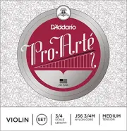 D'Addario Pro-Arte Violin String Set, 3/4 Scale, Medium Tension