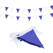 36Pcs 32 Feet Bunting Fabric Garland Hangings Flags Banner Sky Blue White