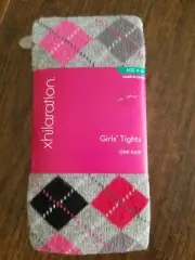 New Xhilaration Argyle Grey Tights NWT 4/6X Yr Girls