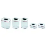 5pc Zyliss Twist & Seal Food Container Storage Organiser Set w/ Lid Clear/White