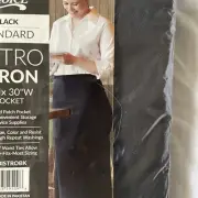 Apron Black divided Patch Pocket New 42" Waist Ties One Pocket Half Bistro