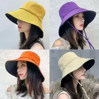 在飛比找Yahoo!奇摩拍賣優惠-熱銷 夏季防晒帽 女生帽子 韓版雙面漁夫帽 百搭登山遮陽帽 