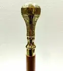 Designer Brass Nautical Long Head Handle Vintage Style Wooden Walking Stick Cane