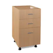 Flatpax 450mm Woodgrain 3 Drawer Utility Floor Cupboard