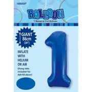 Number 1 Foil Balloon - Royal Blue
