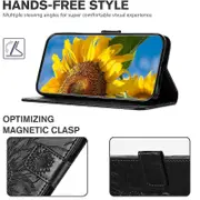 Pixel 5A Wallet Case 3 Credit Card Slot ID Card Holder, PU Leather Flip Case - Black