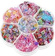 HONITANO Loose Sequins Bulk: Iridescent Spangles Flat Beads for Crafting Colorful Sequin Beads for Sewing Embroidery and DIY Projects