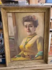 EMILIO LANZI OIL PAINTING IMPRESSIONISM "WIFE" LISTED CALIFORNIA ARTIST