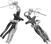 [Beavorty] 1 Set Women Jewelry Set Creative Couple Hug Necklace and Earrings for Teen Stylish Choker and Dangler present for Valentine Day and Special Occasions