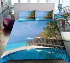 3D Resort Ocean NAO6688 Bed Pillowcases Quilt Duvet Cover Set Queen King Fay