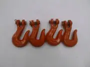 4 Pack CM 5/16" Alloy T-80 Clevis Grab Hooks Orange