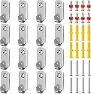 16 pcs Heavy Duty T-Head J-Shaped Picture Hanging Hooks 304 Stainless Steel Wall Mirror Hooks Mini Wall Hooks Hanger for Mirror Picture Frames Hanging Wire (Stainless steel)