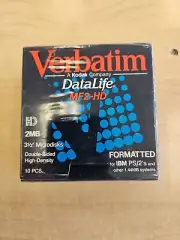 VERBATIM Datalife MF 2HD Micro 3.5 IBM Diskettes Floppy Discs 10-New In package