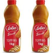 2 x NEW LOTUS BISCOFF TOPPING SAUCE (Squeezy Bottle) 1 LITRE - FREE POST