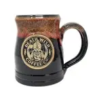 Death Wish Mug Coffee Fortune Teller Tankard Deneen Pottery Red & Black Glaze