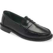 VINNY'S Yardee Penny Loafer in Black Polido Leather at Nordstrom, Size 13Us
