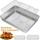 Baking Tray with Rack and Lid Stainless Steel Oven Trays with Rack ☢