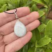 Amazonite Teardrop Shape Pendant - Genuine Crystal - Free Meaning Card & Cord