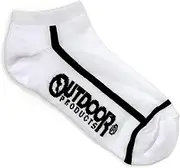 [OUTDOOR PRODUCTS] AF2011A108 Men's Sneakers Length, Ankle Length, Short Socks, Side Line Socks, White, white, 25.0-27.0 cm