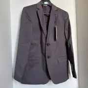Calvin Klein Boys Beetroot Suit Jacket Blazer Size 14 Regular Slim Fit NWT