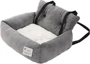 Travel Bag - Dog Booster Car Seat, Portable Plush Cushion | Double Use Car Bed for Pets, Safety Nest for Small and Medium Pets, Soft Travel Basket, Cozy Car Holder, H