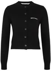 Palm Angels Logo-embroidered Cotton Cardigan - Black And White - S (UK8-10 / S) S (UK8-10 / S)