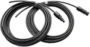 NUZAMAS Pair of 5m 4.0mm Single Core Extension Cables with connectors for solar panels and solar power systems 5 meters (16 feet) cable with Plug