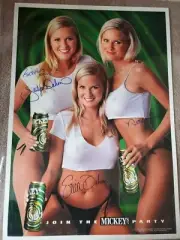 Vintage 1999 Mickey's Malt Liquor 19"x27" Poster Autographed by Dahm Triplets #3