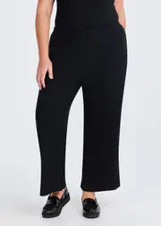 [Taking Shape] Taking Shape Ribbed Relaxed Wide Leg Pant Size 16 in Black - Plus Size Women's Clothing Black