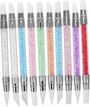 KAILIKETIY 10pcs Nail Art Dotting Tools Dual Tipped Silicone Brushes for Precision Drawing Painting Embossing Durable Acrylic Silicone for Professional DIY Use