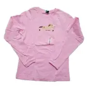 Vintage Paul Frank Long Sleeve Top, Womens, Longshot the Horse, Pink, Medium,