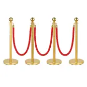 Gold Queue Barriers + 1.5M Twisted Ropes Crowd Control Bollards Stands
