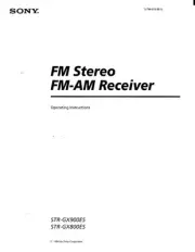 Sony STR-GX800ES Amplifier / Receiver Owners Instruction Manual