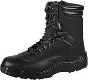 Thowi Men's Tactical Boots, Military Boots Army Boots Combat Boots With Side Zipper Black